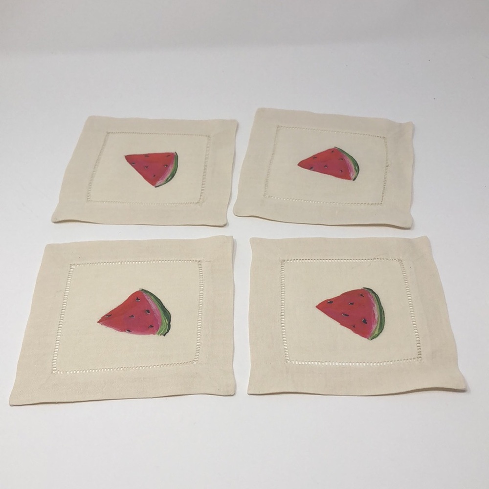 Cocktail Napkins/Hand Painted, Cut Work or Embroidered.